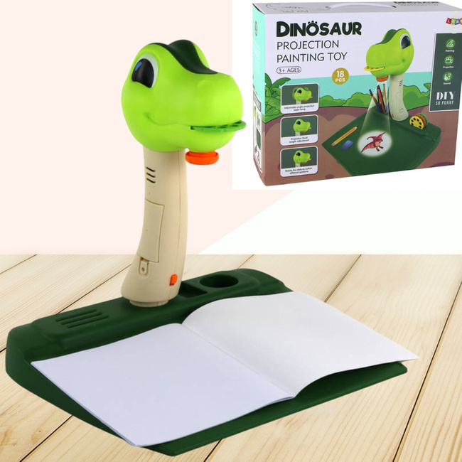 OUTLET Projektor Stolik Do Rysowania Dinozaur Zielony