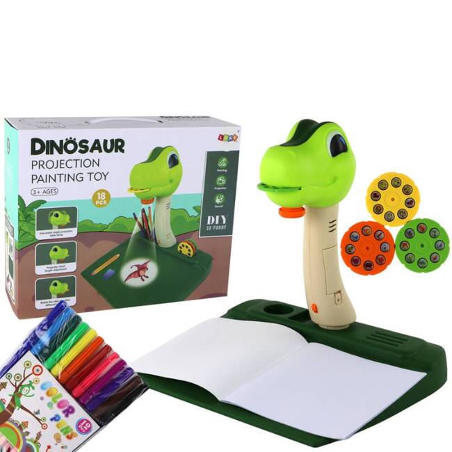 OUTLET Projektor Stolik Do Rysowania Dinozaur Zielony