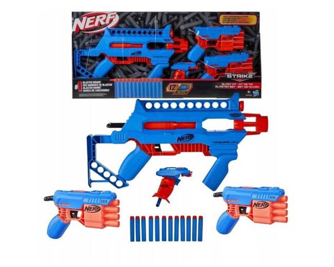 Nerf Alpha Strike Blast Kit Zestaw Blaster Pistolet x3 Strzałki x12